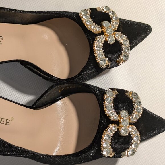 BIG TREE BRUSHED VELVET POINTED TOE STILETTO STYLE HEEL SIZE 8 1/2 - Picture 5 of 7